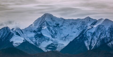 Look From Richardson Highway At Glacier in Alaska Range, AK