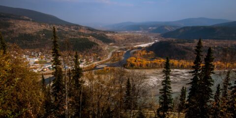 Look From Top Of The World Highway At Dawson City, YT