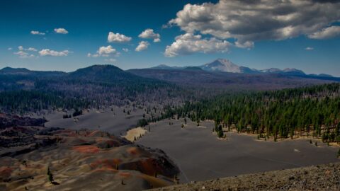 Look from The Cinder Cone Towards Lassen Peak, Lassen Volcanic National Park, CA