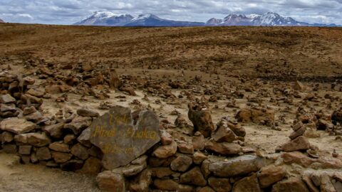 Look Towards Volcano Hualca Hualca From High Elevation Vista Along The Way Between Arequipa And Chivay, Peru