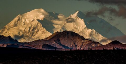 Morning Look At 6190m High Denali (Mount McKinley) In Denali National Park, AK