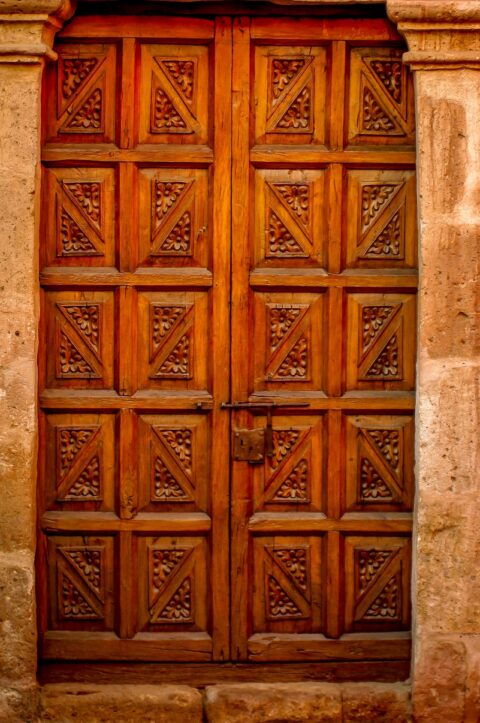 Nice Old Door Inside Monasterio de Santa Catalina, Arequipa, Peru
