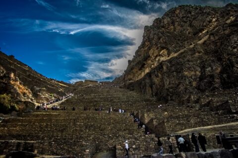 Ollantaytambo Inca Fortress And Temple in the Sacred Valley,  Peru