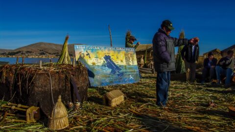 On The Floating Uros Islands, Lake Titicaca, Peru