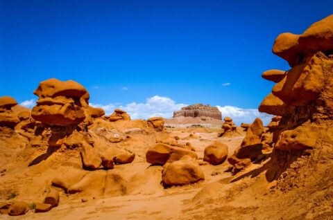 On The Trail Through Magic Land Of Goblins In  Goblin Valley State Park, UT