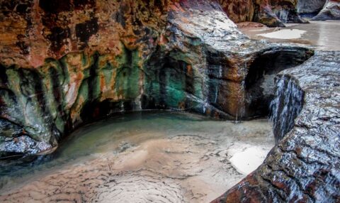 Small Colourful Floor Drop In The Subway, Zion National Park, UT