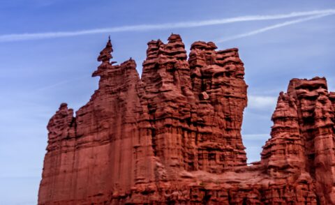 Standing On One Leg On The Top Of The Fisher Towers, Moab, UT