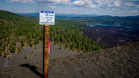 The End Of The Trail On The Top Of The Cinder Cone, Lassen Volcanic National Park, CA