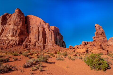 The Thumb And Cly Butte  Along Scenic Drive In Monument Valley, AZ