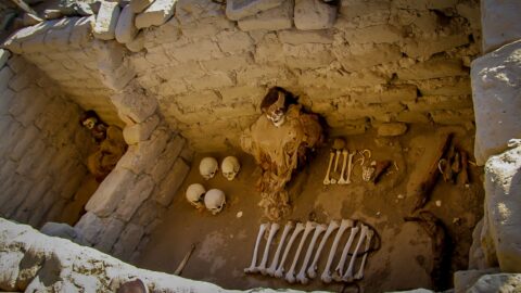 Tombs Of Nazca People In Chauchilla Necropolis, Nazca Peru
