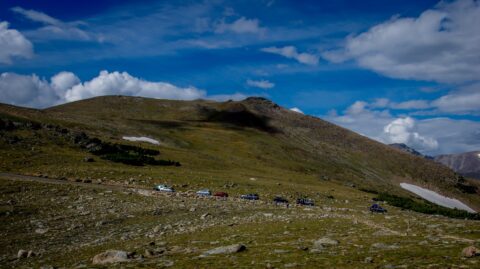 Traffic Near The Top Of The Mountain In Rocky Mountain National Park, CO