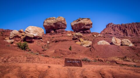 Twin Rocks Along Scenic Byway 24, Capitol Reef National Park, UT