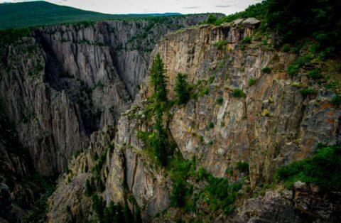 Vertical Walls Of o Black Canyon Of The Gunnison National Park, CO