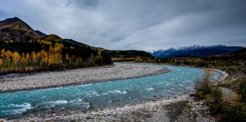 Alaska Highway Across Racing River, Northern BC