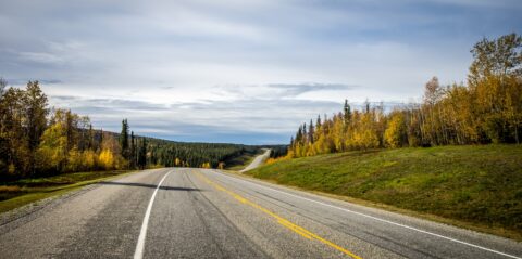 Alaska Highway In Northern BC