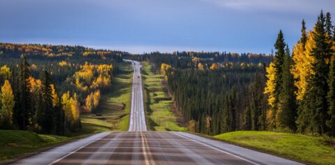 Alaska Highway South From Fort Nelson, Northern BC