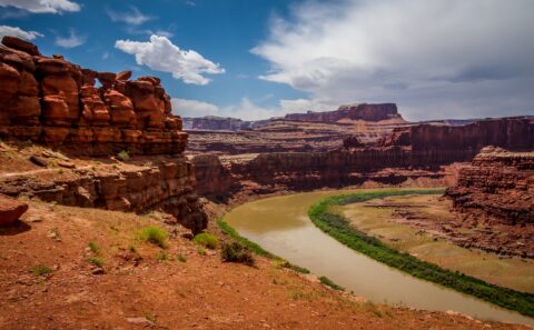 In Front Of Fielder Natural Arch At The End Of Chicken Corners Trail High Above Colorado River, Moab, UT