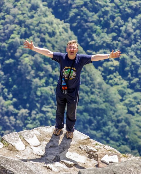At The Edge Of The World,  rrasha on the Top of Wayna Picchu, Machu Picchu, Peru