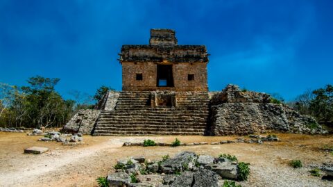 At The Temple Of Seven Dolls On Dzibilchaltun Archaeological Site, Yucatan, Mexico