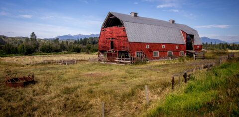 Old Red Barn Along Yellowhead Highway (16), Smithers, BC