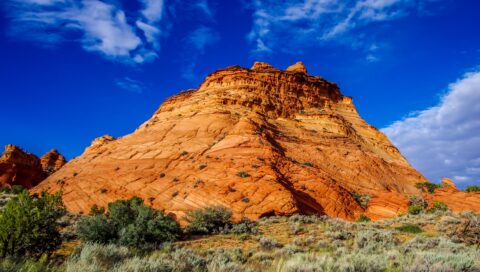 Big Rock Formation Resembling Castle In Pow Hole, Vermilion Cliffs National Monument, AZ