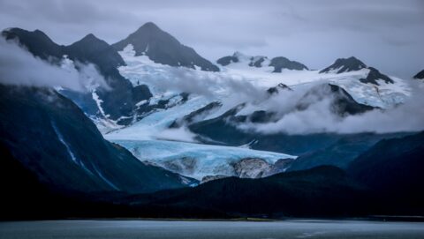 Billings Glacier Visible From Shotgun Cove Trailhead, Whittier, AK