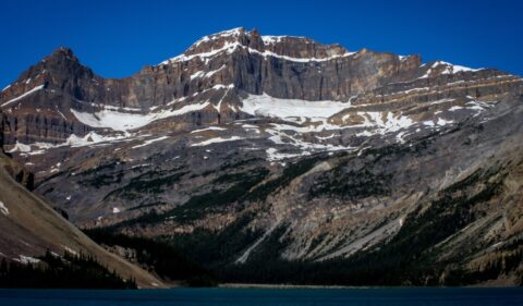 Bow Lake Along Highway 93 In Banff National Park, AB