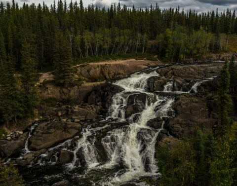 Cameron Falls Area in Hidden Lake Territorial Park Near Yellowknife, NT