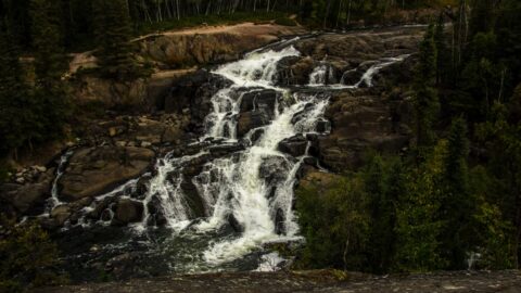 Cameron Falls in Hidden Lake Territorial Park Near Yellowknife, NT