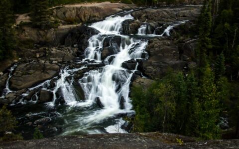 Long Exposure On Cameron Falls In Hidden Lake Territorial Park, Along Ingraham Trail, Yellowknife, NT