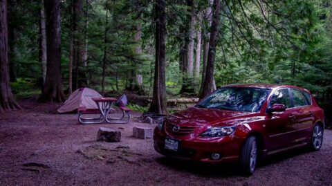 Camping In Avalanche Campground, Glacier National Park, MT