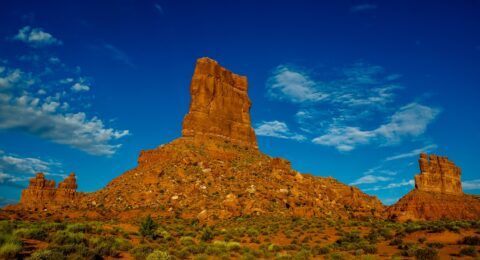 Castle Butte In Valley Of Gods, UT