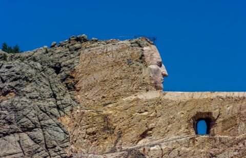 Close Look At Crazy Horse Monument In Crazy Horse Memorial, Black Hills, SD