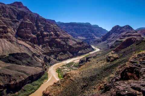 Colorado River, Look Downstream From Whitmore Canyon Rim, Grand Canyon North Rim, AZ