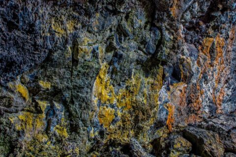 Colorful Cave Wall In Craters Of The Moon National Monument, ID