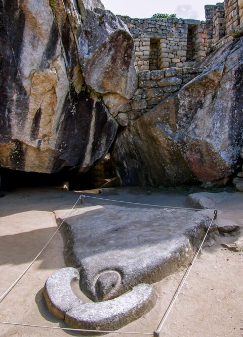 Condor In Stone On Machu Picchu Archaeological Site, Peru