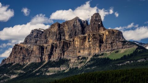 Crest Of Rockies Between Banff And Lake Louise, AB