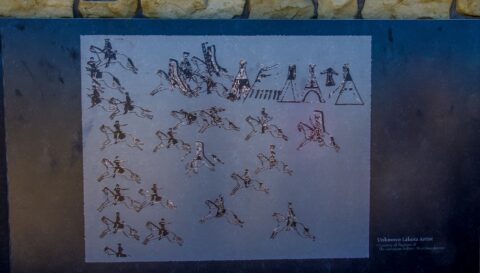 Display Of Unknown Lakota Artist At Lakota Indian Section of Memorial @ Little Bighorn Battlefield National Monument, MT