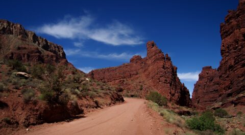 Driving Up Onion Creek Trail, Moab, UT