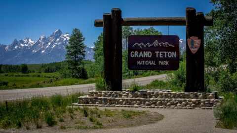 East Entrance To Grand Teton National Park, WY