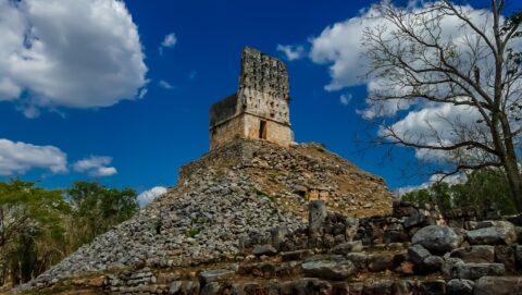 El Mirador On Labna Archaeological Site In Yucatan, Mexico