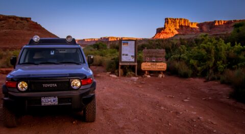 The End Of High Excitement On 100 Mile Long White Rim Trail, Canyonlands National Park, Moab, UT