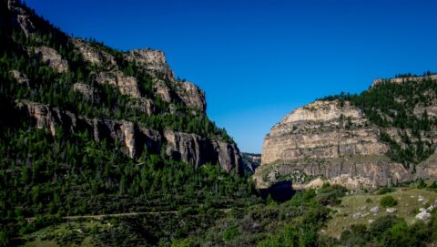 Entering Canyon Along Scenic Byway 26, WY