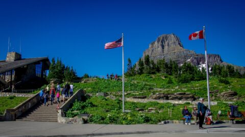 Entrance To Visitor Center At Logan Pass, Glacier National Park, MT