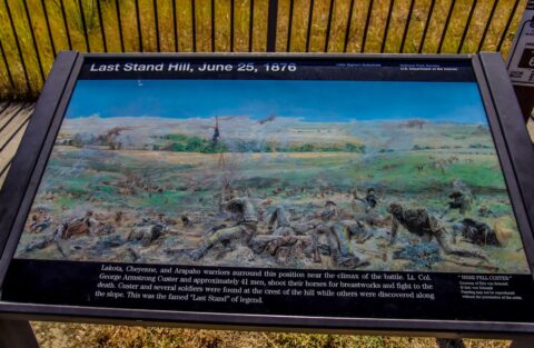 Explanation Of Last Stand Hill Battle At Little Bighorn Battlefield National Monument, MT