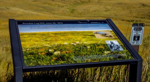 Explanation Of Wooden Hill Battle, Little Bighorn Battlefield National Monument, MT