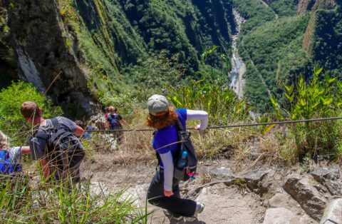 First Hike Down Than Hike Up To Wayna Picchu On Machu Picchu Archeological Site, Peru