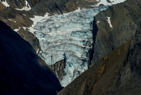 Glacier near Maligne Lake, Jasper National Park, AB