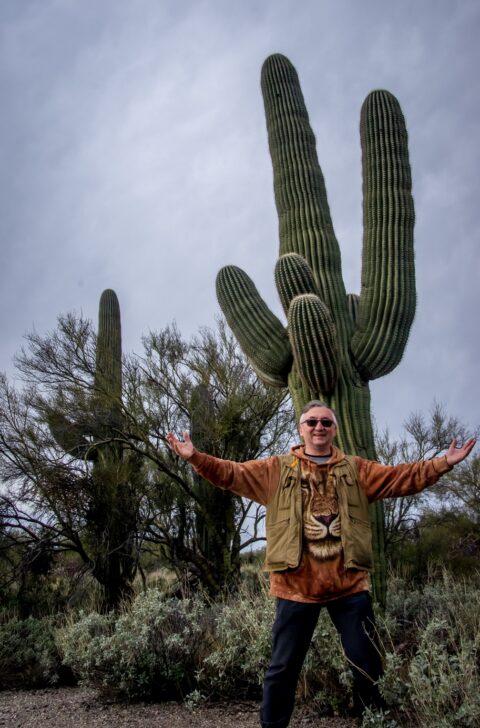 Happy To Visit Saguaro Desert, rrasha In East Saguaro National Park, Tucson, AZ