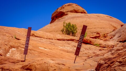 If There Was No Sign, They Would Drive Up There On Poison Spider Trail, Moab, UT